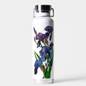 Paarse Iris aquarel Waterfles (Achterkant)