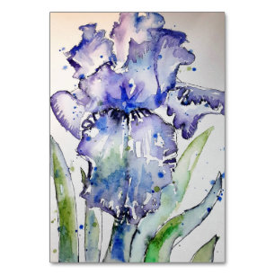 Paarse Iris Art Waterverf Birthday Kaart