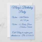 Paarse Iris Art Waterverf Birthday Uitnodiging (Achterkant)