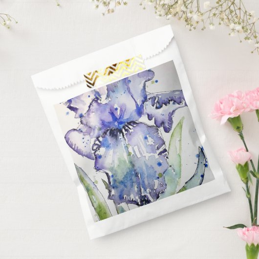 Paarse Iris Art Waterverf Birthday Uitnodiging Bedankzakje (Gezegeld)