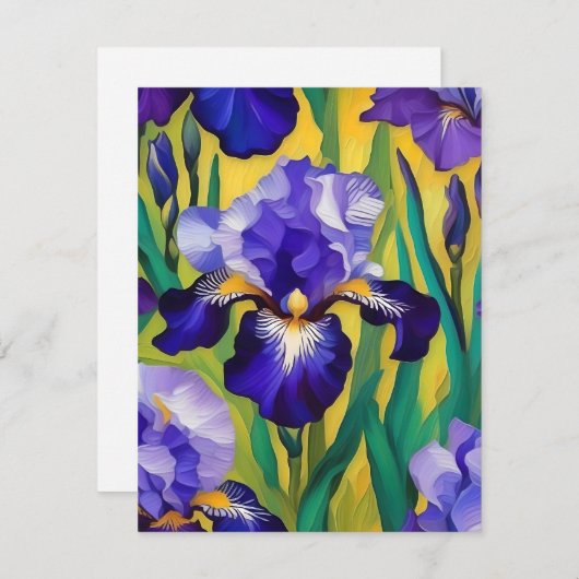 Paarse Iris B Feestdagenkaart (Voorkant / Achterkant)