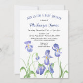 Paarse Iris Baby shower Invitation Spring Floral Kaart (Voorkant)