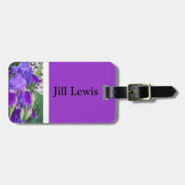Paarse Iris Bagage Label