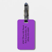 Paarse Iris Bagage Label (Achterkant verticaal)