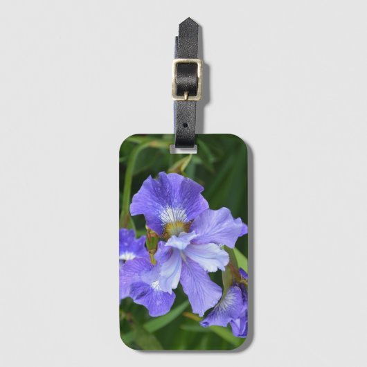 Paarse iris bagagelabel (Voorkant (verticaal))