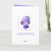 Paarse Iris bedankkaart (Achterkant)