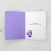 Paarse Iris bedankkaart (Binnen)