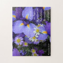 Paarse Iris, Bijbelse Verse over Hoop, Romeinen 12 Legpuzzel