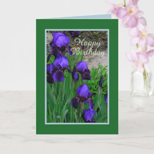 Paarse IRIS/Birthday/dus blij dat je geboren bent Kaart