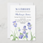 Paarse Iris Birthday Invitation Floral Brunch Kaart (Voorkant)