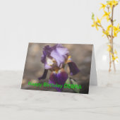 PAARSE IRIS BIRTHDAY-kaart Kaart (Gele Bloem)