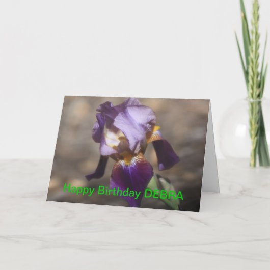 PAARSE IRIS BIRTHDAY-kaart Kaart (Voorkant)