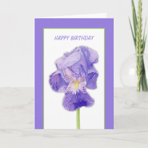 Paarse Iris Birthday-kaart Kaart