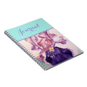 Paarse Iris Bloedflorale Waterverf Notitieboek (Rechterzijde)