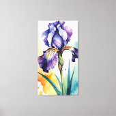 Paarse iris bloem bloei canvas afdruk (Voorkant)