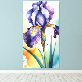 Paarse iris bloem bloei canvas afdruk (Insitu (Houten vloer))