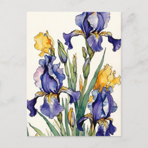 Paarse iris bloem bloei feestdagenkaart