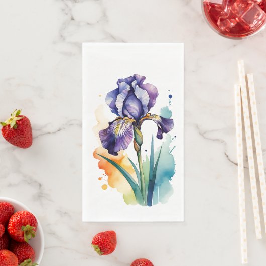 Paarse iris bloem bloei servet (Insitu)