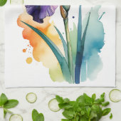 Paarse iris bloem bloei theedoek (Gevouwen)