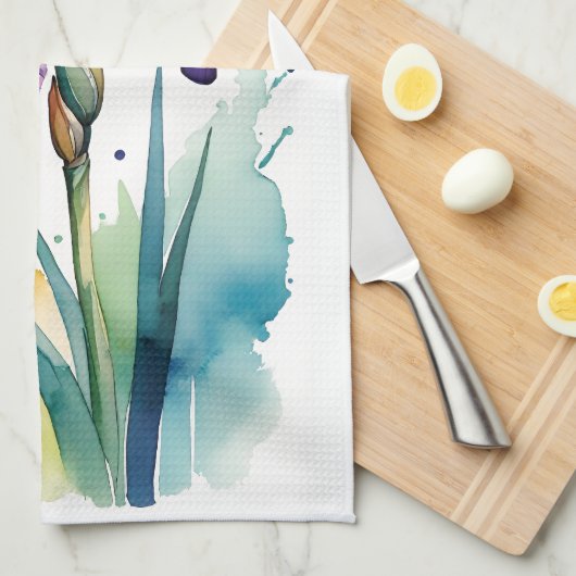 Paarse iris bloem bloei theedoek (Quarter Fold)