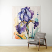 Paarse iris bloem bloei wandkleed (In situ)