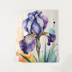 Paarse iris bloem bloei wandkleed