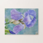 Paarse Iris Bloem Bloemen Kunsttuin Puzzel (Horizontaal)