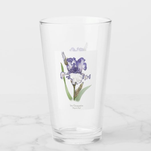 Paarse iris bloem botanische kunst glas (Achterkant)