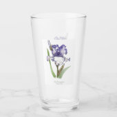 Paarse iris bloem botanische kunst glas (Voorkant)