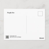Paarse iris bloem briefkaart (Achterkant)