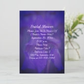 Paarse Iris Bloem Bruiloft Feest Kaart (Staand voorkant)