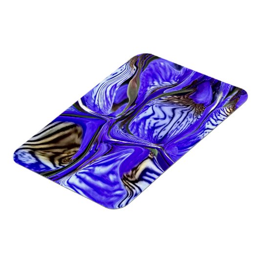Paarse iris bloem buigzaam magneet (Linkerzijde)