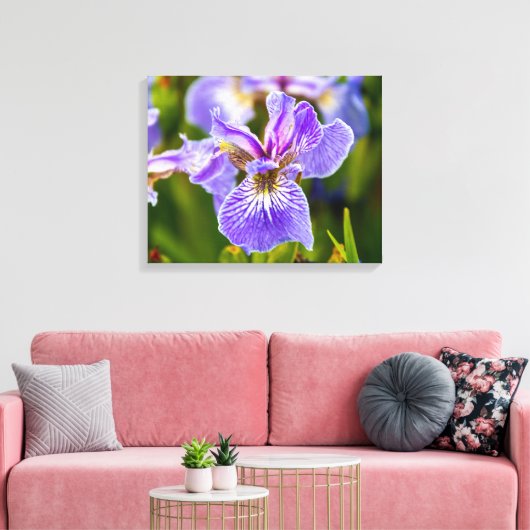 Paarse Iris Bloem Canvas Afdruk (Insitu (Woonkamer))