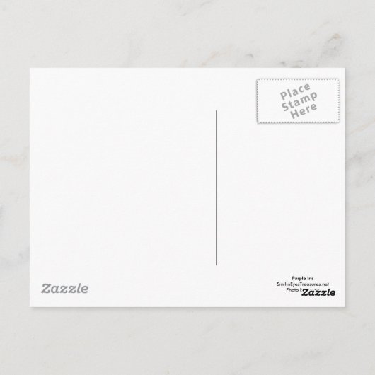 Paarse iris bloem foto Briefkaart (Achterkant)