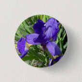 Paarse Iris Bloem Foto Foto Speld Ronde Button 3,2 Cm (Voorkant)