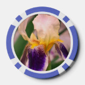 Paarse iris bloem foto klei poker chips (Achterkant)