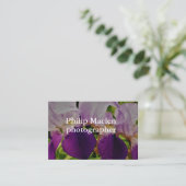Paarse iris bloem foto standaard mat visitekaartje (Staand voorkant)