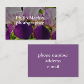 Paarse iris bloem foto standaard mat visitekaartje (Voorkant / Achterkant)