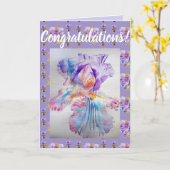 Paarse Iris bloem Kaart (Gele Bloem)