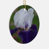 Paarse Iris Bloem Kerstversiering Keramisch Ornament (Rechts)
