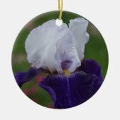 Paarse Iris Bloem Kerstversiering Keramisch Ornament (Voorkant)