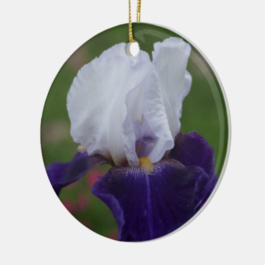 Paarse Iris Bloem Kerstversiering Keramisch Ornament (Links)