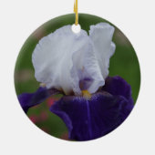 Paarse Iris Bloem Kerstversiering Keramisch Ornament (Achterkant)