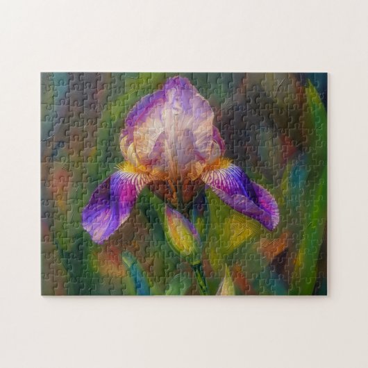 Paarse Iris Bloem Kunst Bloemisterij Puzzel (Horizontaal)
