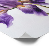 Paarse Iris Bloem Kunstprint Poster (Hoek)