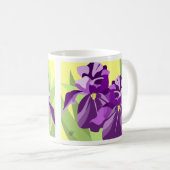 Paarse Iris Bloem Ontwerp Koffiemok (Voorkant rechts)