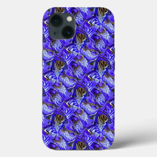 Paarse Iris Bloem / Schuine / Getegeld / iPhone 13 Hoesje