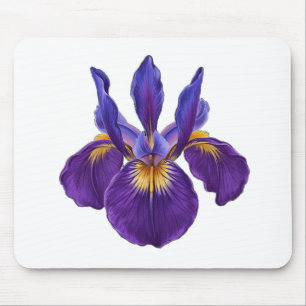 Paarse Iris Bloem Waterverf Botanische Bloemenkuns Muismat