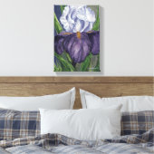 Paarse Iris Bloem Waterverf Schilderen op Canvas (Insitu (Slaapkamer))