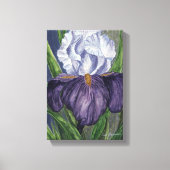 Paarse Iris Bloem Waterverf Schilderen op Canvas Afdruk (Voorkant)